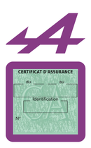Porte Vignette Assurance Pare Brise Voiture Pour Alpine | Étui Simple Pochette Adhésive Autocollant Sticker Mauve