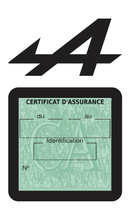 Porte Vignette Assurance Pare Brise Voiture Pour Alpine | Étui Simple Pochette Adhésive Autocollant Sticker Noir