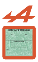 Porte Vignette Assurance Pare Brise Voiture Pour Alpine | Étui Simple Pochette Adhésive Autocollant Sticker Orange
