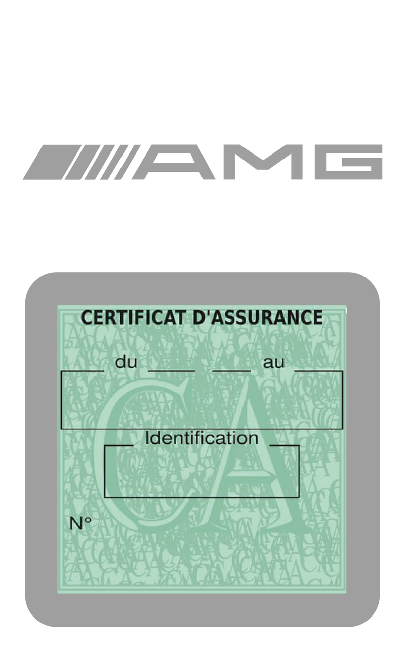 Porte Vignette Assurance Pare Brise Voiture Pour AMG | Étui Simple Pochette Adhésive Autocollant Sticker Gris