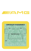 Porte Vignette Assurance Pare Brise Voiture Pour AMG | Étui Simple Pochette Adhésive Autocollant Sticker Jaune