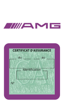 Porte Vignette Assurance Pare Brise Voiture Pour AMG | Étui Simple Pochette Adhésive Autocollant Sticker Mauve