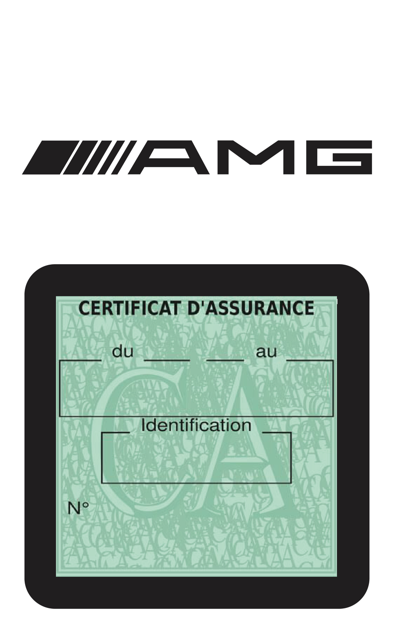Porte Vignette Assurance Pare Brise Voiture Pour AMG | Étui Simple Pochette Adhésive Autocollant Sticker Noir