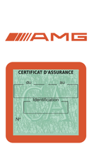 Porte Vignette Assurance Pare Brise Voiture Pour AMG | Étui Simple Pochette Adhésive Autocollant Sticker Orange