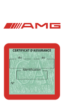 Porte Vignette Assurance Pare Brise Voiture Pour AMG | Étui Simple Pochette Adhésive Autocollant Sticker Rouge
