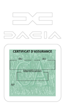 Porte Vignette Assurance Pare Brise Voiture Pour Dacia | Étui Simple Pochette Adhésive Autocollant Sticker Blanc