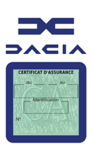 Porte Vignette Assurance Pare Brise Voiture Pour Dacia | Étui Simple Pochette Adhésive Autocollant Sticker Bleu