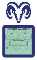Porte Vignette Assurance Pare Brise Voiture Pour Dodge | Étui Simple Pochette Adhésive Autocollant Sticker Bleu