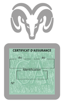 Porte Vignette Assurance Pare Brise Voiture Pour Dodge | Étui Simple Pochette Adhésive Autocollant Sticker Gris