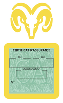 Porte Vignette Assurance Pare Brise Voiture Pour Dodge | Étui Simple Pochette Adhésive Autocollant Sticker Jaune