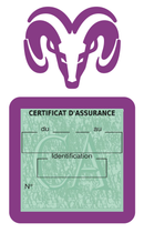 Porte Vignette Assurance Pare Brise Voiture Pour Dodge | Étui Simple Pochette Adhésive Autocollant Sticker Mauve