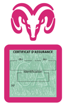 Porte Vignette Assurance Pare Brise Voiture Pour Dodge | Étui Simple Pochette Adhésive Autocollant Sticker Rose