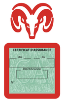 Porte Vignette Assurance Pare Brise Voiture Pour Dodge | Étui Simple Pochette Adhésive Autocollant Sticker Rouge