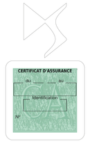 Porte Vignette Assurance Pare Brise Voiture Pour Citroën DS | Étui Simple Pochette Adhésive Autocollant Sticker Blanc