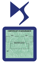 Porte Vignette Assurance Pare Brise Voiture Pour Citroën DS | Étui Simple Pochette Adhésive Autocollant Sticker Bleu