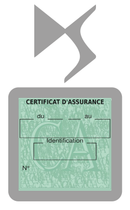 Porte Vignette Assurance Pare Brise Voiture Pour Citroën DS | Étui Simple Pochette Adhésive Autocollant Sticker Gris