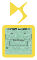 Porte Vignette Assurance Pare Brise Voiture Pour Citroën DS | Étui Simple Pochette Adhésive Autocollant Sticker Jaune