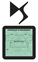 Porte Vignette Assurance Pare Brise Voiture Pour Citroën DS | Étui Simple Pochette Adhésive Autocollant Sticker Noir