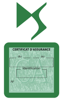 Porte Vignette Assurance Pare Brise Voiture Pour Citroën DS | Étui Simple Pochette Adhésive Autocollant Sticker Vert
