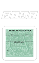 Porte Vignette Assurance Pare Brise Voiture Pour Fiat Logo Vintage | Étui Simple Pochette Adhésive Autocollant Sticker Blanc
