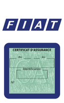 Porte Vignette Assurance Pare Brise Voiture Pour Fiat Logo Vintage | Étui Simple Pochette Adhésive Autocollant Sticker Bleu