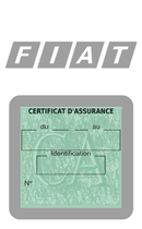 Porte Vignette Assurance Pare Brise Voiture Pour Fiat Logo Vintage | Étui Simple Pochette Adhésive Autocollant Sticker Gris