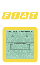 Porte Vignette Assurance Pare Brise Voiture Pour Fiat Logo Vintage | Étui Simple Pochette Adhésive Autocollant Sticker Jaune