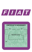 Porte Vignette Assurance Pare Brise Voiture Pour Fiat Logo Vintage | Étui Simple Pochette Adhésive Autocollant Sticker Mauve