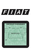 Porte Vignette Assurance Pare Brise Voiture Pour Fiat Logo Vintage | Étui Simple Pochette Adhésive Autocollant Sticker Noir