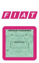 Porte Vignette Assurance Pare Brise Voiture Pour Fiat Logo Vintage | Étui Simple Pochette Adhésive Autocollant Sticker Rose