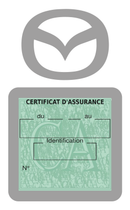 Porte Vignette Assurance Pare Brise Voiture Pour Mazda | Étui Simple Pochette Adhésive Autocollant Sticker Gris