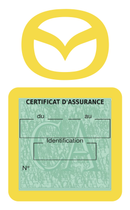 Porte Vignette Assurance Pare Brise Voiture Pour Mazda | Étui Simple Pochette Adhésive Autocollant Sticker Jaune
