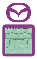 Porte Vignette Assurance Pare Brise Voiture Pour Mazda | Étui Simple Pochette Adhésive Autocollant Sticker Mauve