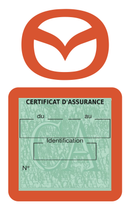 Porte Vignette Assurance Pare Brise Voiture Pour Mazda | Étui Simple Pochette Adhésive Autocollant Sticker Orange