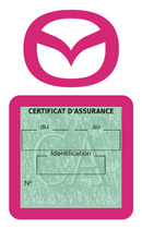 Porte Vignette Assurance Pare Brise Voiture Pour Mazda | Étui Simple Pochette Adhésive Autocollant Sticker Rose