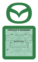 Porte Vignette Assurance Pare Brise Voiture Pour Mazda | Étui Simple Pochette Adhésive Autocollant Sticker Vert