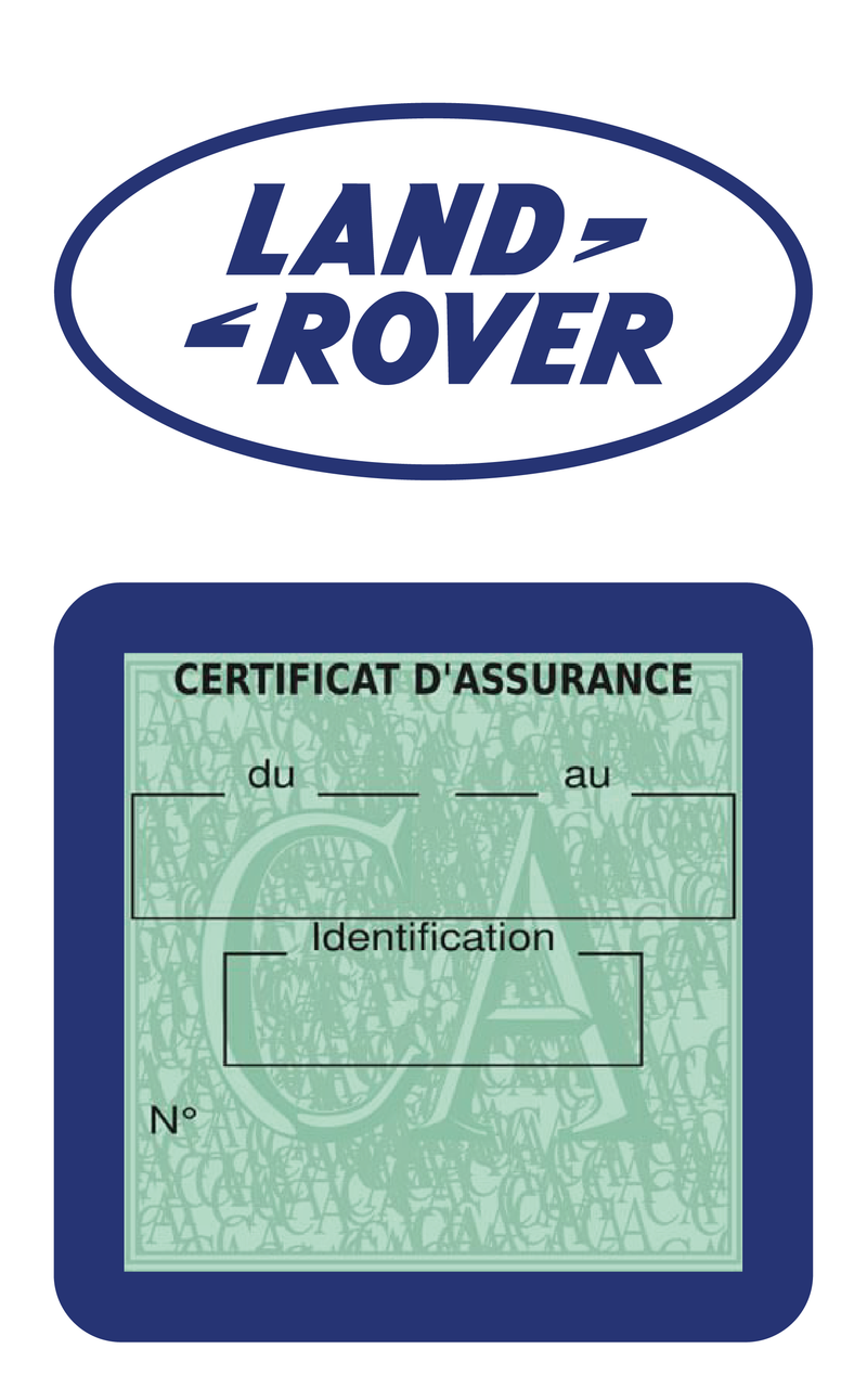Porte Vignette Assurance Pare Brise Voiture Pour Range Rover | Étui Simple Pochette Adhésive Autocollant Sticker Bleu