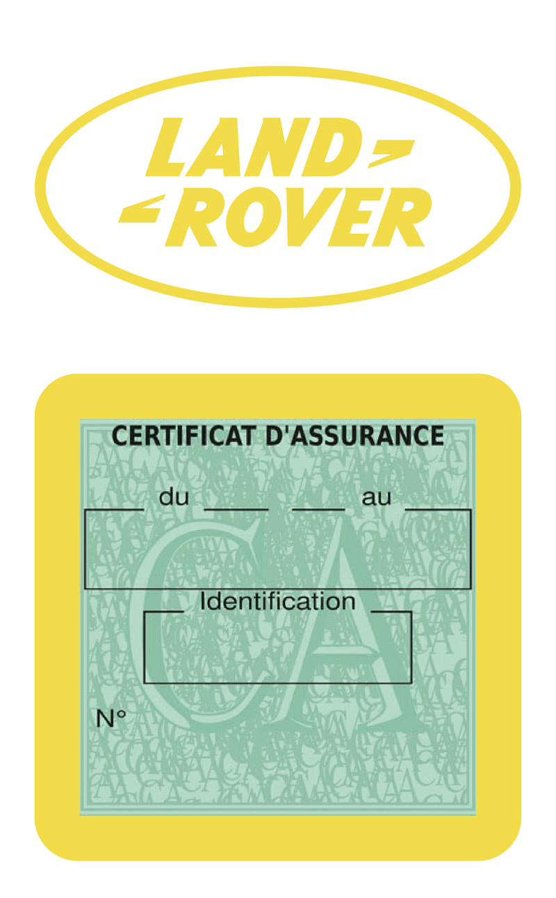 Porte Vignette Assurance Pare Brise Voiture Pour Range Rover | Étui Simple Pochette Adhésive Autocollant Sticker Jaune