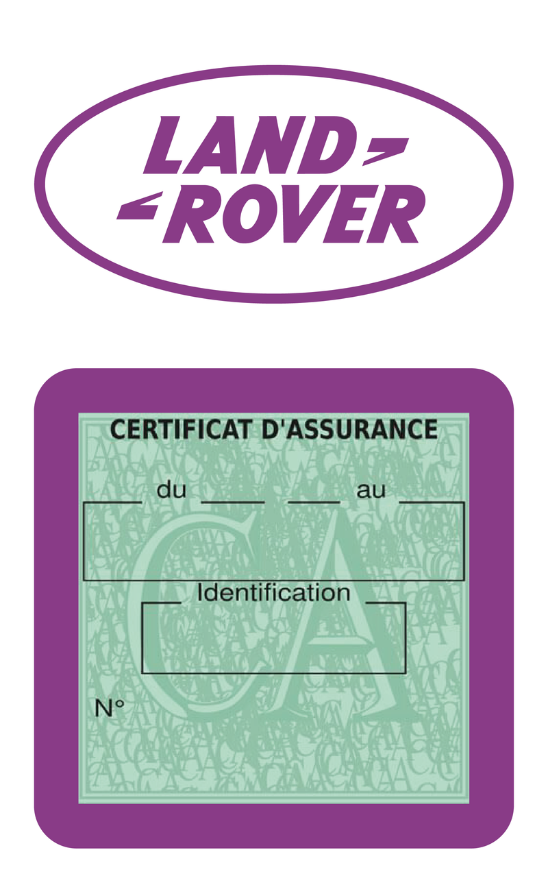 Porte Vignette Assurance Pare Brise Voiture Pour Range Rover | Étui Simple Pochette Adhésive Autocollant Sticker Mauve