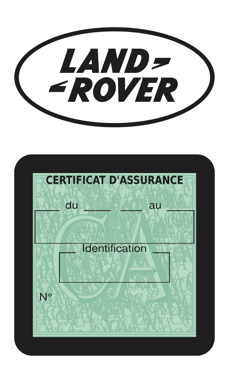 Porte Vignette Assurance Pare Brise Voiture Pour Range Rover | Étui Simple Pochette Adhésive Autocollant Sticker Noir