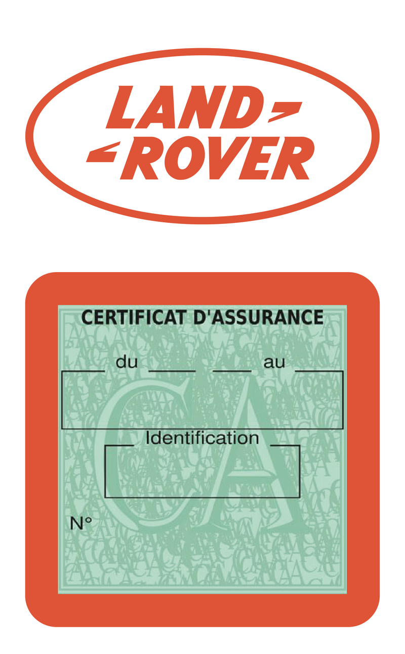 Porte Vignette Assurance Pare Brise Voiture Pour Range Rover | Étui Simple Pochette Adhésive Autocollant Sticker Orange