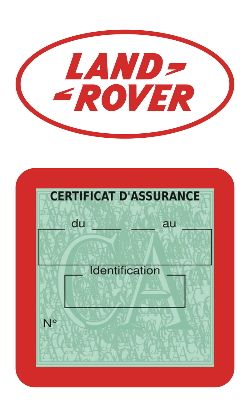 Porte Vignette Assurance Pare Brise Voiture Pour Range Rover | Étui Simple Pochette Adhésive Autocollant Sticker Rouge