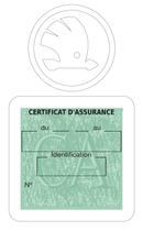 Porte Vignette Assurance Pare Brise Voiture Pour Skoda | Étui Simple Pochette Adhésive Autocollant Sticker Blanc