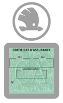 Porte Vignette Assurance Pare Brise Voiture Pour Skoda | Étui Simple Pochette Adhésive Autocollant Sticker Gris