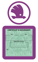 Porte Vignette Assurance Pare Brise Voiture Pour Skoda | Étui Simple Pochette Adhésive Autocollant Sticker Mauve