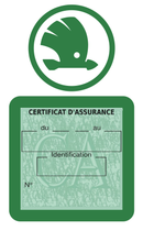 Porte Vignette Assurance Pare Brise Voiture Pour Skoda | Étui Simple Pochette Adhésive Autocollant Sticker Vert