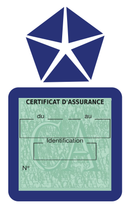 Porte Vignette Assurance Pare Brise Voiture Pour Chrysler | Étui Simple Pochette Adhésive Autocollant Sticker Bleu
