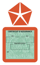 Porte Vignette Assurance Pare Brise Voiture Pour Chrysler | Étui Simple Pochette Adhésive Autocollant Sticker Orange