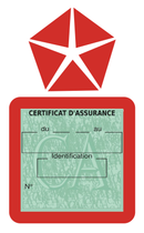 Porte Vignette Assurance Pare Brise Voiture Pour Chrysler | Étui Simple Pochette Adhésive Autocollant Sticker Rouge