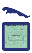 Porte Vignette Assurance Pare Brise Voiture Pour Jaguar | Étui Simple Pochette Adhésive Autocollant Sticker Bleu